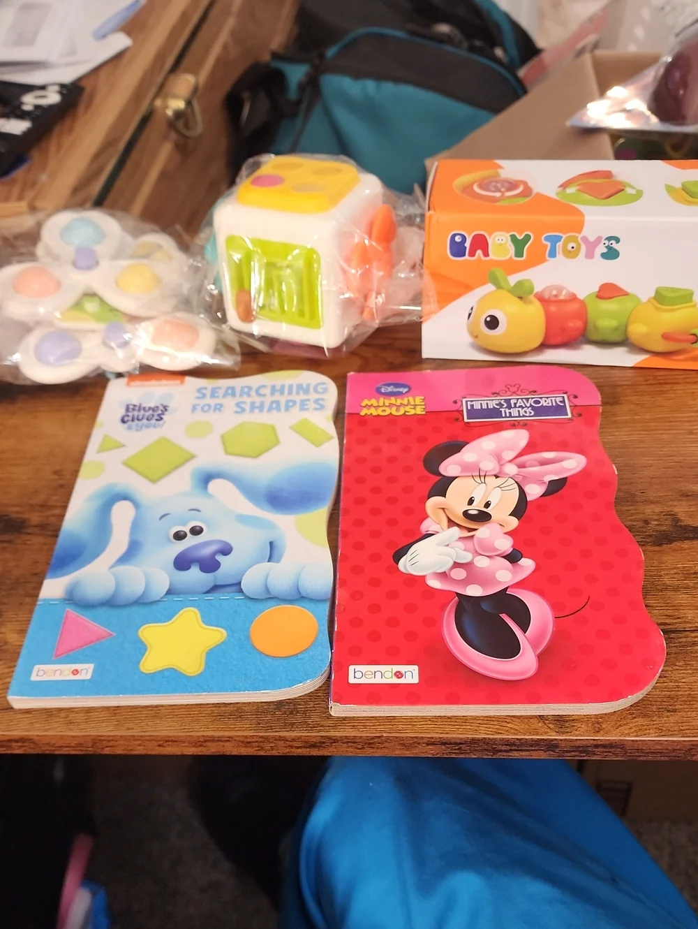 NWT Baby Toy's & Book Bundle: Montessori Cube, Suction Spinners, Disney Books